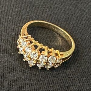 Gold Ring with 14 Tiny Diamonds